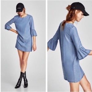 ZARA WOMAN CHAMBRAY DRESS